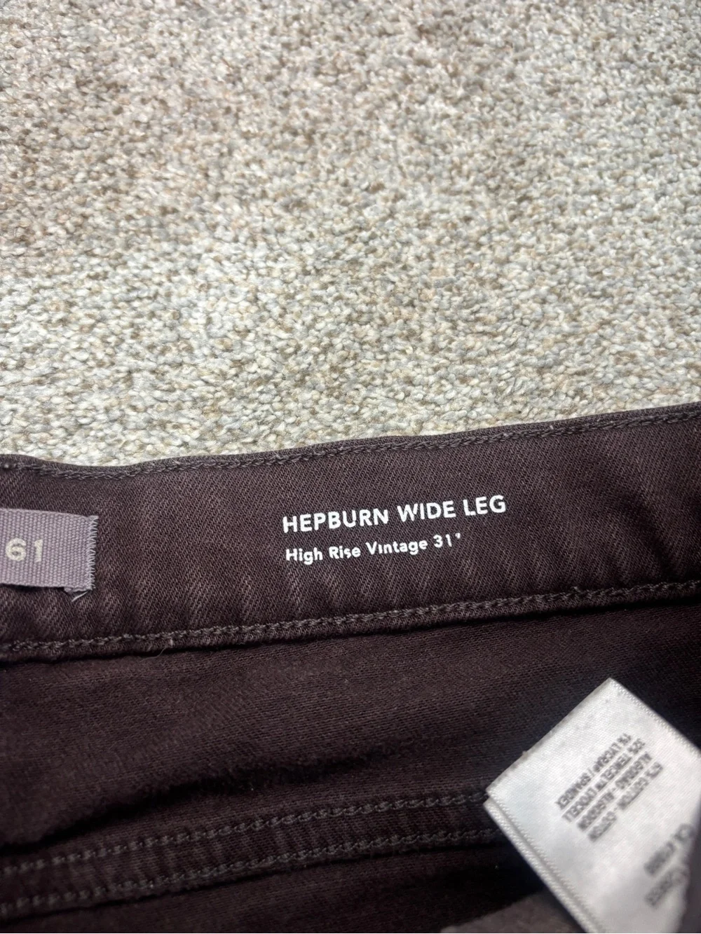 DL 1961 Hepburn Wide Leg High-Rise Vintage Dark Cocoa Brown Jeans Size 29